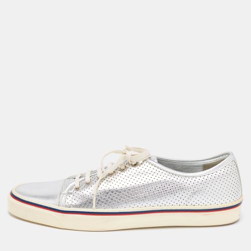 Gucci Silver Perforated Leather Low Top Sneakers Size 44.5 - Gucci - Modalova