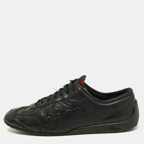 Gucci Black Guccissima Leather Low Top Sneakers Size 44.5 - Gucci - Modalova