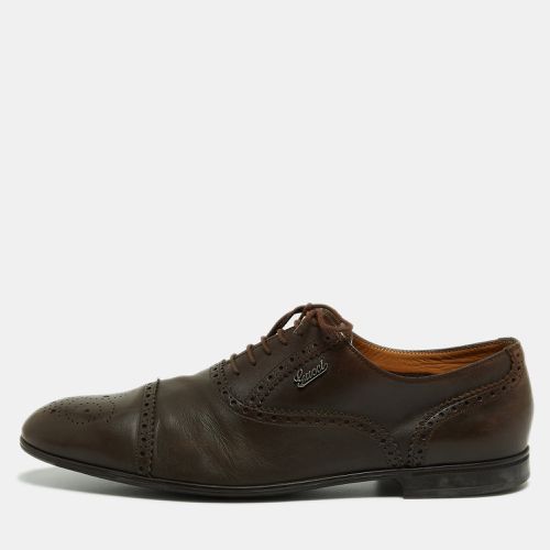 Gucci Brown Leather Brogue Oxfords Size 45.5 - Gucci - Modalova