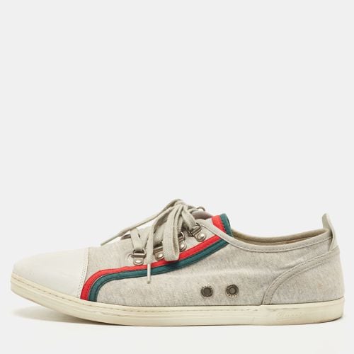 Gucci Grey/White Fabric and Leather Low Top Sneakers Size 44.5 - Gucci - Modalova