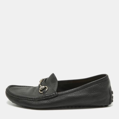 Gucci Black Leather Horsebit Slip On Loafers Size 40.5 - Gucci - Modalova