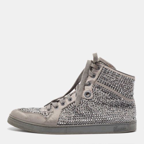 Gucci Grey Satin Crystal Embellished Coda High Top Sneakers Size 42 - Gucci - Modalova