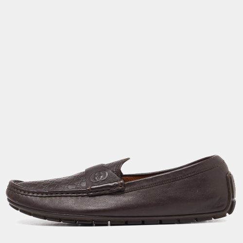 Gucci Brown Guccissima Leather Slip On Loafers Size 42 - Gucci - Modalova