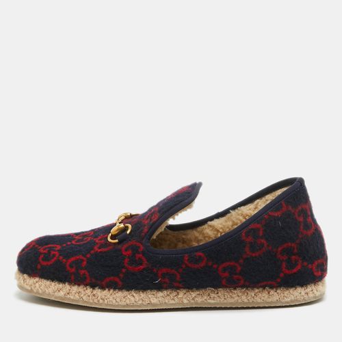 Gucci Navy Blue/Red GG Wool Fria Espadrille Flats Size 41 - Gucci - Modalova