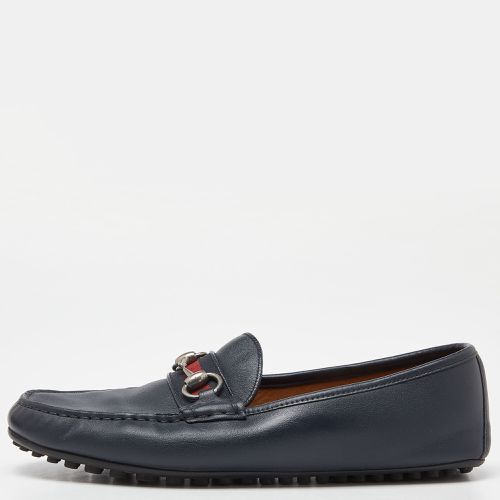 Gucci Blue Leather Web Horsebit Slip On Loafers Size 42 - Gucci - Modalova