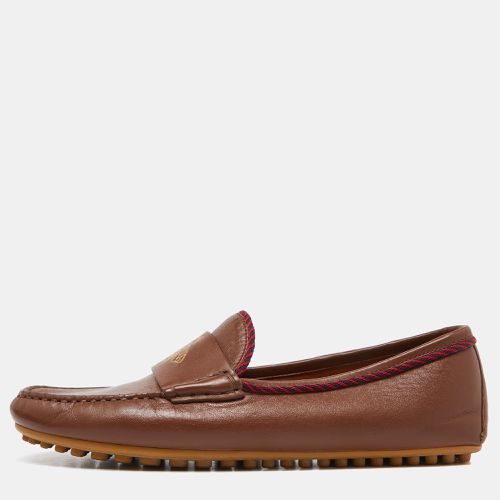 Gucci Brown Leather Slip On Loafers Size 41 - Gucci - Modalova