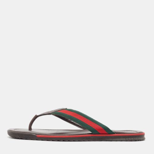 Gucci Tricolor Guccissima Leather and Canvas Web Thong Slides Size 44 - Gucci - Modalova