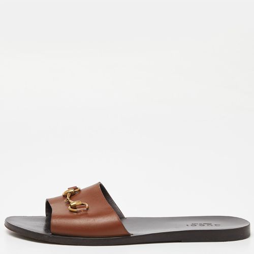 Gucci Brown Leather Horsebit Slides Size 43.5 - Gucci - Modalova