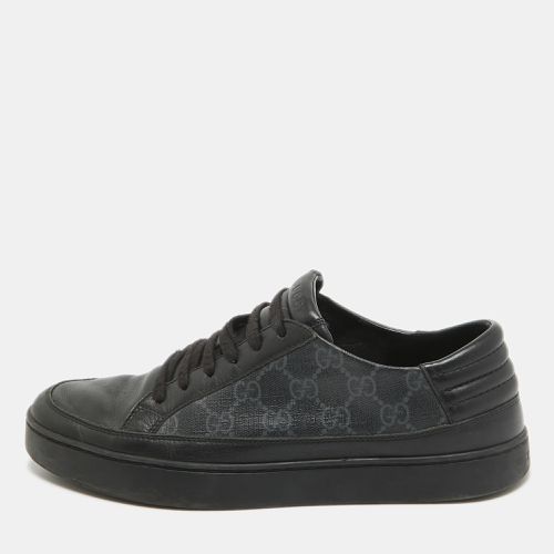 Gucci Black/Grey GG Canvas and Leather Low Top Sneakers Size 41.5 - Gucci - Modalova