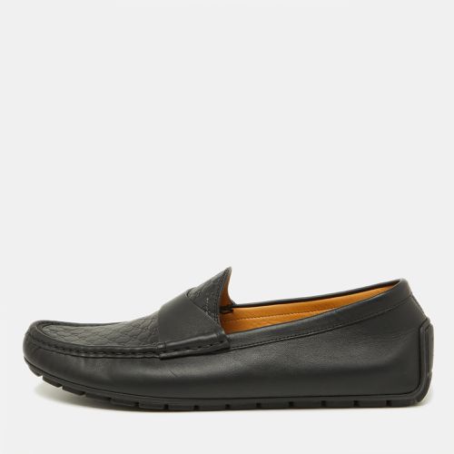 Gucci Black Microguccissima Leather Slip On Loafers Size 43 - Gucci - Modalova