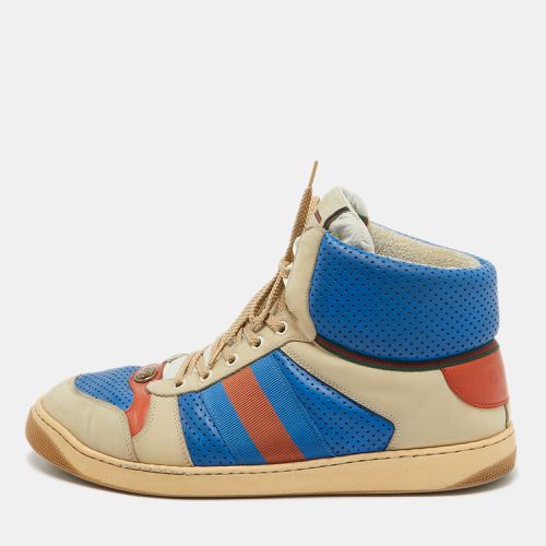 Gucci Multicolor Perforated Leather Screener GG High Top Sneakers Size 44.5 - Gucci - Modalova