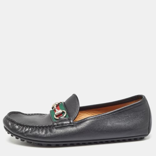 Gucci Black Leather Web Horsebit Slip On Loafers Size 40 - Gucci - Modalova