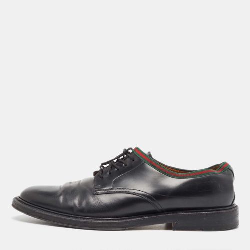 Gucci Black Leather Web Accent Derby Size 45 - Gucci - Modalova