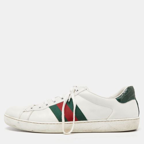 Gucci White Leather Ace Low Top Sneakers Size 44 - Gucci - Modalova