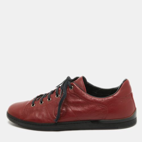 Gucci Red Leather Interlocking Low Top Sneakers Size 44 - Gucci - Modalova