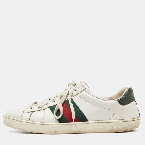 Leather Web Ace Low Top Sneakers Size 42.5 - Gucci - Modalova