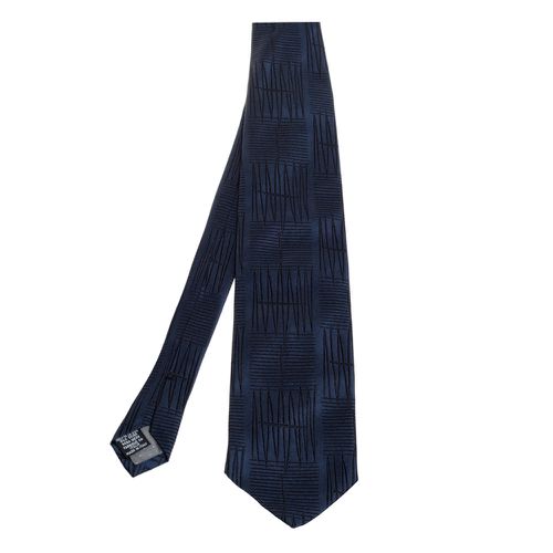 Gianfranco Ferre Navy Blue Embroidered Silk Tie - Gianfranco Ferre - Modalova