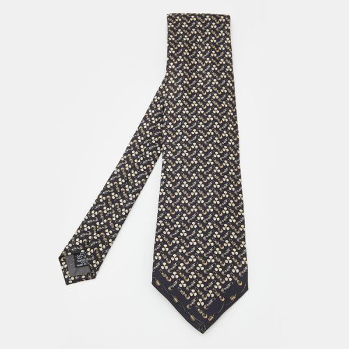 Gianfranco Ferre Black Fan Printed Silk Tie - Gianfranco Ferre - Modalova