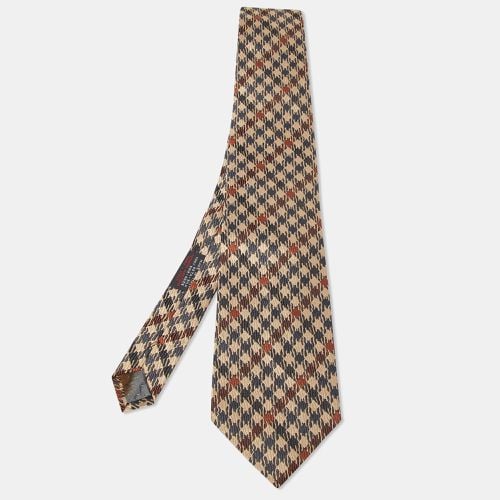 Gianfranco Ferre Brown Houndstooth Pattern Silk Tie - Gianfranco Ferre - Modalova