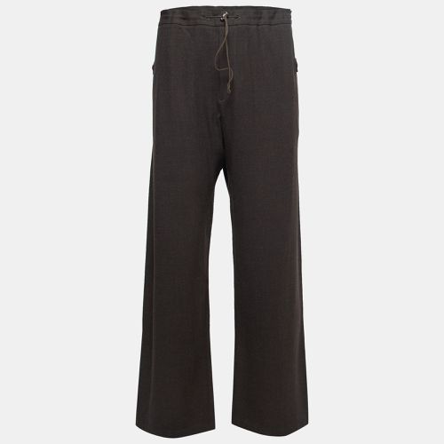 Gianni Versace Dark Brown Wool Drawstring Trousers L - Gianni Versace - Modalova