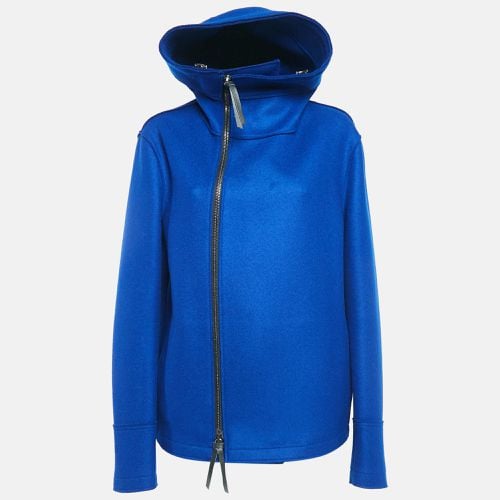 Giorgio Armani Blue Virgin Wool Zip-Up High Neck Coat XL - Giorgio Armani - Modalova