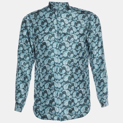 Giorgio Armani Green Paisley Print Silk Buttoned Up Shirt M - Giorgio Armani - Modalova