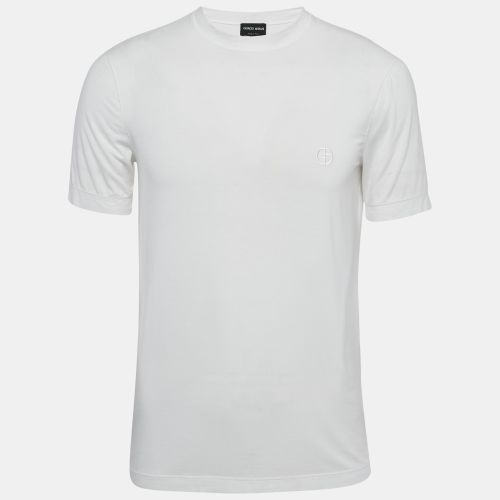 Giorgio Armani White Jersey Round Neck T-Shirt M - Giorgio Armani - Modalova