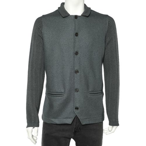 Giorgio Armani Grey Wool & Knit Sleeve Detail Button Front Jacket XL - Giorgio Armani - Modalova