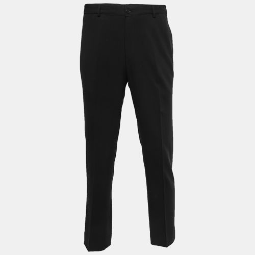 Giorgio Armani Black Crepe Straight Fit Pants L - Giorgio Armani - Modalova