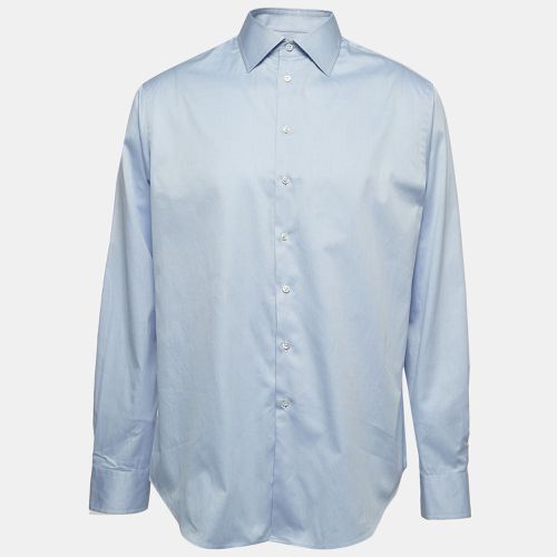 Giorgio Armani Blue Cotton Button Front Shirt 2XL - Giorgio Armani - Modalova