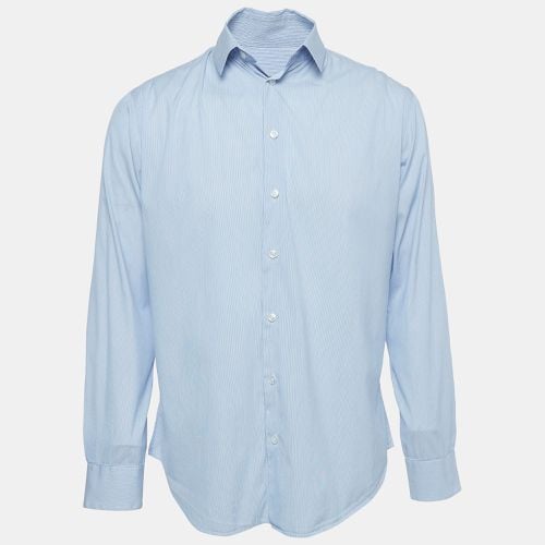 Giorgio Armani Blue Striped Cotton Button Front Shirt M - Giorgio Armani - Modalova