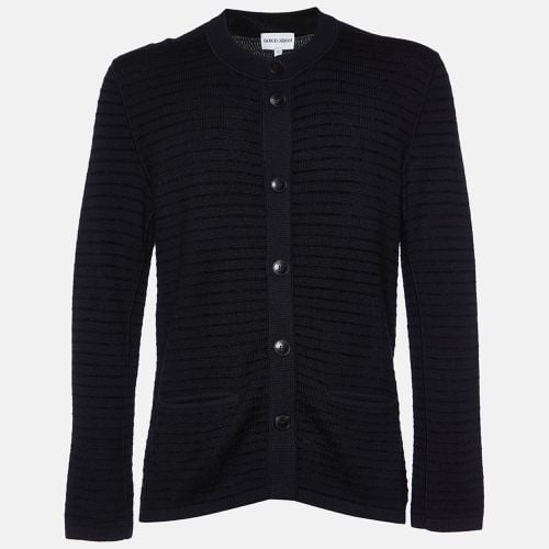 Giorgio Armani Black Wool Knit Button Front Cardigan XL - Giorgio Armani - Modalova