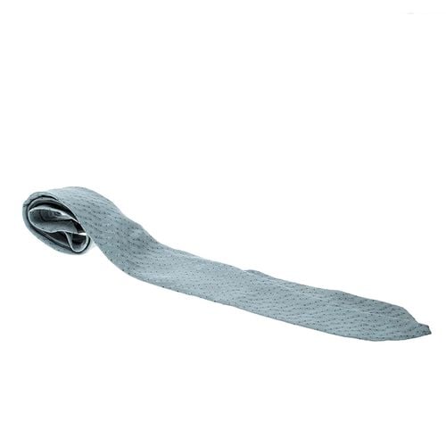 Giorgio Armani Cravatte Grey Jacquard Silk and Cotton Traditional Tie - Giorgio Armani - Modalova