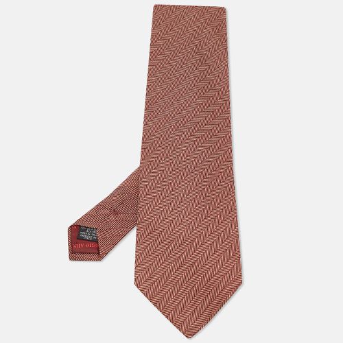 Giorgio Armani Vintage Brown Stripe Silk Traditional Tie - Giorgio Armani - Modalova