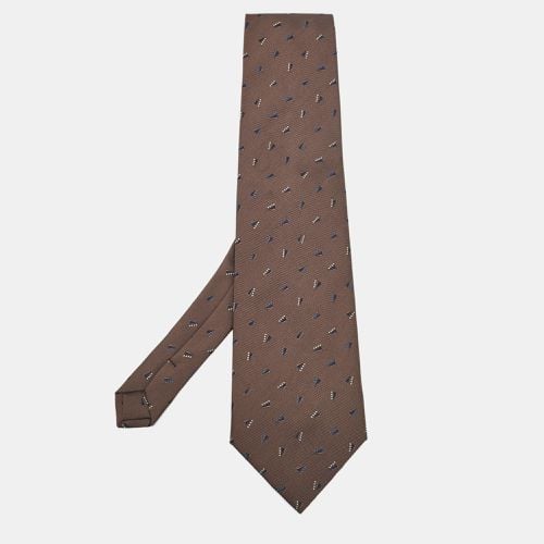 Giorgio Armani Brown Patterned Silk Traditional Tie - Giorgio Armani - Modalova