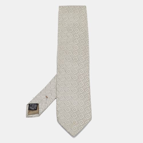 Giorgio Armani Grey Jacquard Silk Traditional Tie - Giorgio Armani - Modalova