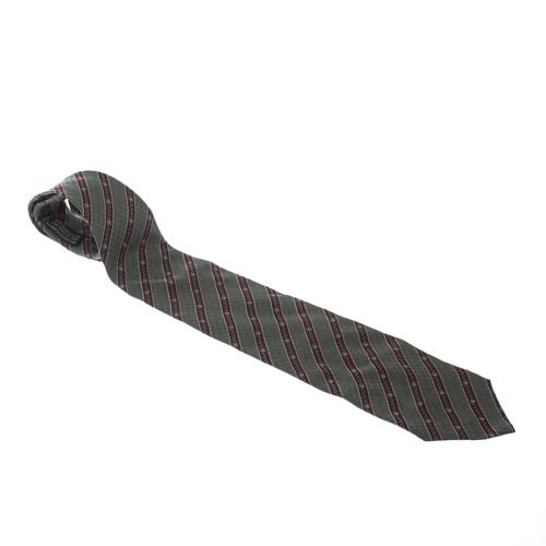 Giorgio Armani Green & Red Diagonal Stripes Silk Jacquard Tie - Giorgio Armani - Modalova