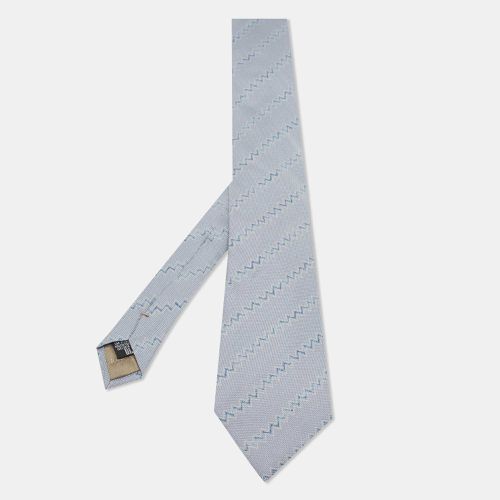 Zig Zag Pattern Jacquard Silk Tie - Giorgio Armani - Modalova