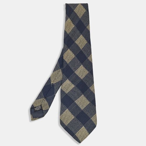 Giorgio Armani Vintage Blue Checked Silk Tie - Giorgio Armani - Modalova