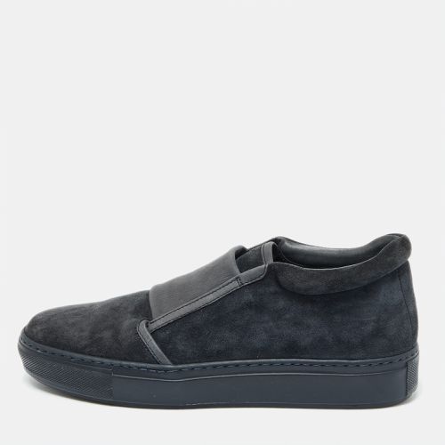 Giorgio Armani Blue/Grey Suede and LeatherSlip On Sneakers Size 39 - Giorgio Armani - Modalova