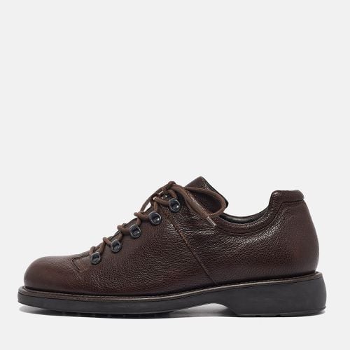 Giorgio Armani Brown Leather Lace Up Sneakers 44.5 - Giorgio Armani - Modalova