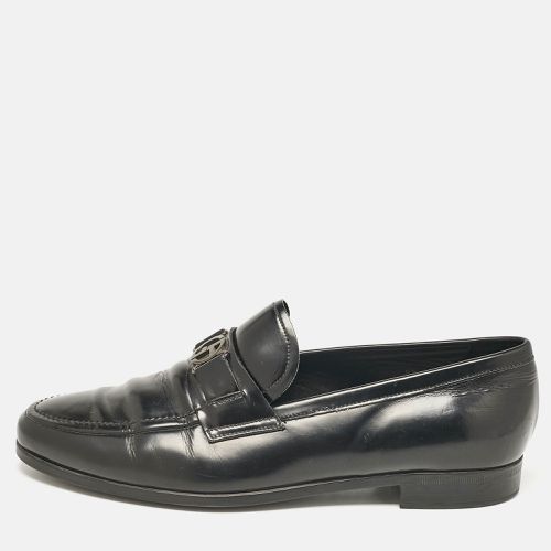 Giorgio Armani Black Leather Logo Slip On Loafers Size 41 - Giorgio Armani - Modalova