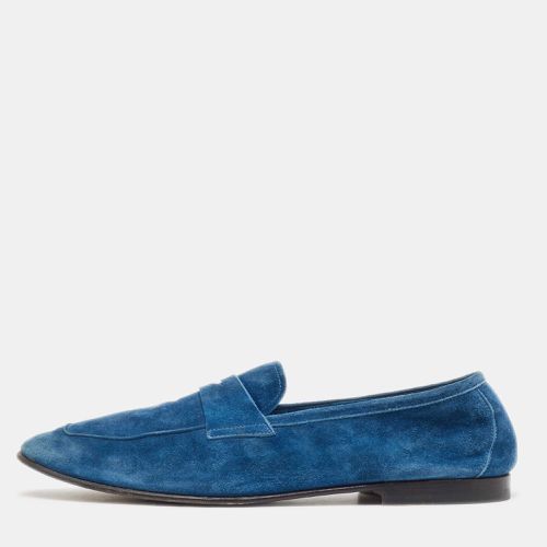 Giorgio Armani Blue Suede Penny Slip On Loafers Size 43 - Giorgio Armani - Modalova