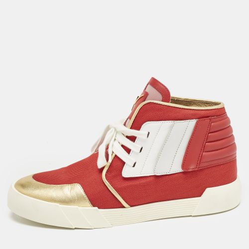 Giuseppe Zanotti Red/Gold Canvas And Leather Foxy London High Top Sneakers Size 45 - Giuseppe Zanotti - Modalova