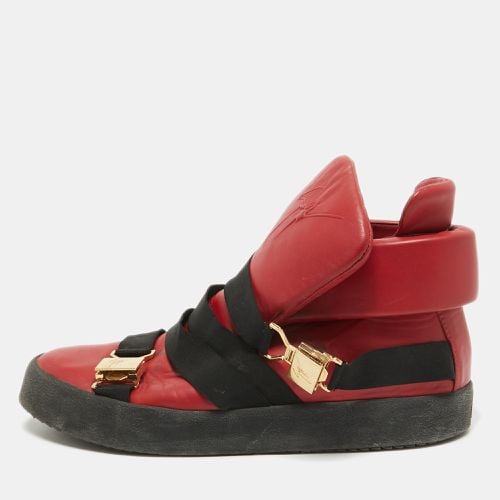 Giuseppe Zanotti Red Leather High Top Sneakers Size 46 - Giuseppe Zanotti - Modalova