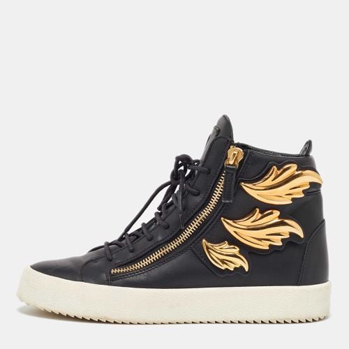 Giuseppe Zanotti Black Leather Wings High Top Sneakers 43 - Giuseppe Zanotti - Modalova