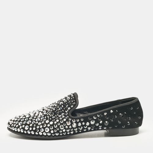 Giuseppe Zanotti Black Crystal Embellished Suede Smoking Slippers Size 40 - Giuseppe Zanotti - Modalova