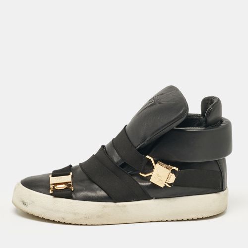 Giuseppe Zanotti Black Leather Double Buckle High Top Sneakers Size 43 - Giuseppe Zanotti - Modalova