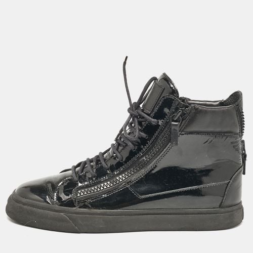 Giuseppe Zanotti Black Leather and Patent Leather London High Top Sneakers Size 43 - Giuseppe Zanotti - Modalova