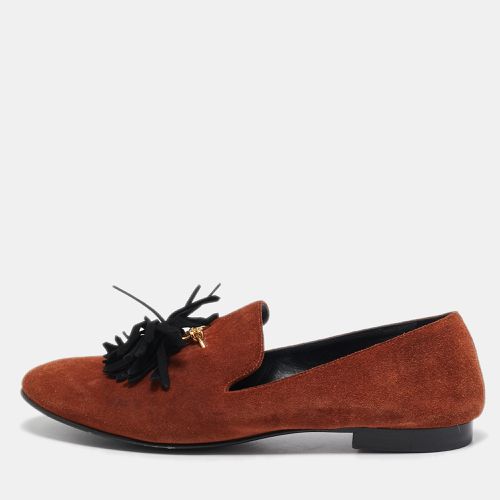 Giuseppe Zannoti Brown Suede Tassel Embellished Slip on Loafers Size 42 - Giuseppe Zanotti - Modalova